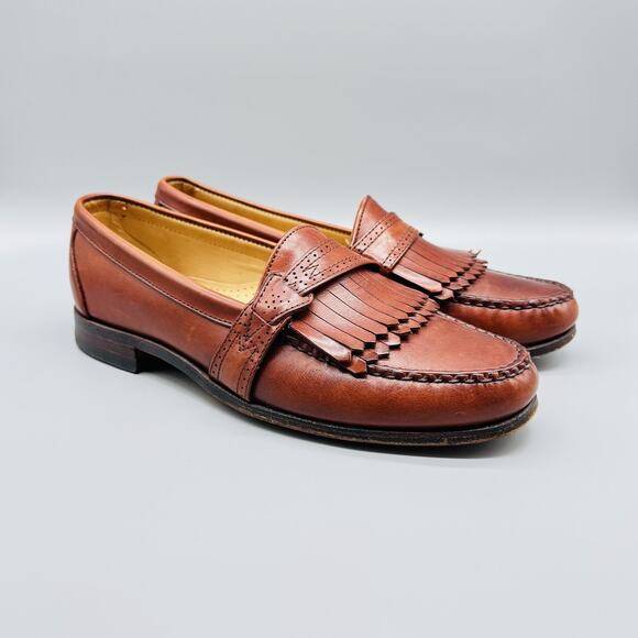 Allen Edmonds Shoes Mens 10 C Brown Leather Loafers Dress USA Springvale - Picture 2 of 11